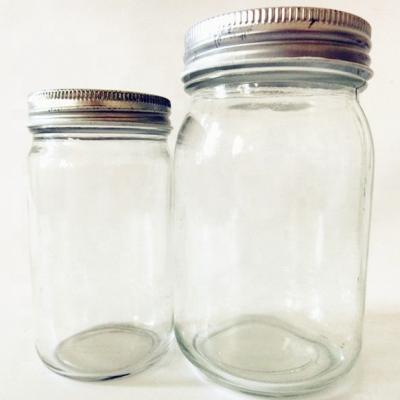 China 200ml 400ml Food Grade Glass Glass Mason Jar Empty With Screw Cap Lid for sale