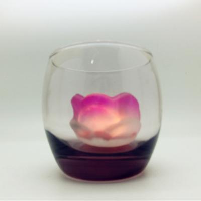 China Home decoration elegant glass empty candle holder with cup for home, garden decoration for sale