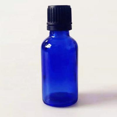 China Personal Care 1 Ounce 30ml Personal Care Essential Oil Use Blue Glass Bottle With Dropper And Plastic Drip Cap for sale