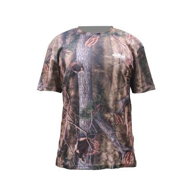 China Male Outdoor Tactical Round Neck Camouflage Bionic T-Shirt for Hunting Fishing for sale