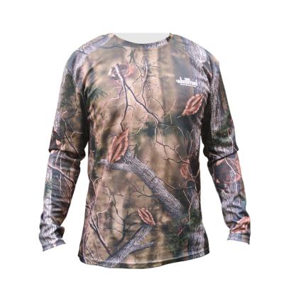 China Quick-drying Sports Outdoor Fabric Polyester Bionic Camouflage Long Sleeves T-Shirts For Men for sale