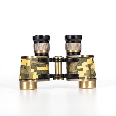 China Outdoor Activities Hunting Low Light Bronze Portable Visible Coordinate 6X24 Green Binoculars Outdoor Storage Telescope for sale