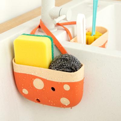 China Mini Plastic Cute Stocked Cheese Design Sink Tank Drain Basket Hangable Keep Dry for sale