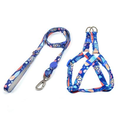 China Thoughtful Multicolor Optional Dog Chest Harness Pull Leash Set Waterproof Custom Adjustable Dog Harness And Leash Set for sale