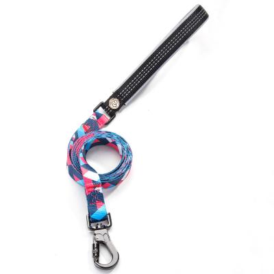 China Factory Direct Sales Thoughtful Multi Color Printed High Quality Luxury Polyester Pet Leash Strong Durable Dog Leash For Medium Large Dogs for sale