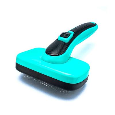 China Professional Viable Dog Cat Self Cleaning Hair Open Knot Polisher Sweeps Cat And Dog Retractable Grooming Polisher Cleaning Brush for sale