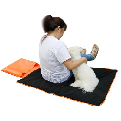 China Custom Luxury Colorful Travel Durable Small Beach Travel Durable Dog Blanket Mat Waterproof Medium Foldable Portable Pet Mat for sale