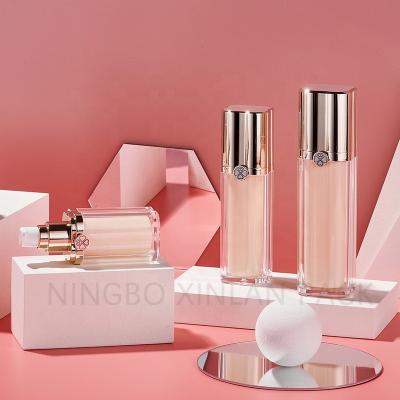 China Cream Jar Flip Top Shape Cosmetic Bottle Luxury Acrylic Square Acrylic Airless Pump Lotion Bottle for sale