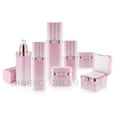 China 2020 New Arrival Skin Care Cream Square Make Up Luxury Cosmetic Square Cream Lotion Pump Bottle Jar Set for sale