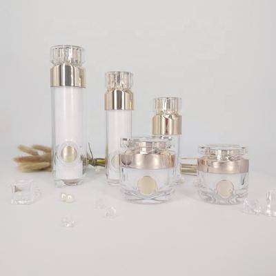 China 30ml 50ml 100ml 120ml Professional Cosmetic Lotion Bottle 15g 30g 50g Acrylic Cream Jar for sale