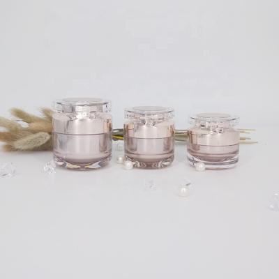 China Eco-friendly Skin Care Cream Custom Design Acrylic Cosmetic Cream Jar Lotion Bottle Set for sale