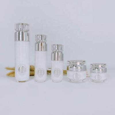 China Top Quality Green Airless Skin Care Cream Spray Travel Pump Bottle Set for sale