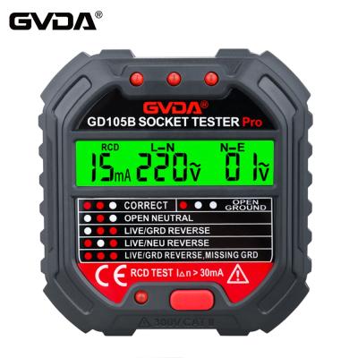 중국 Power Line EU UK UK Plug Polarity Phase Voltage Flame Retardant Detector Outlet Tester ABS GVDA Circuit Breaker Finder Ground Zero Check 판매용