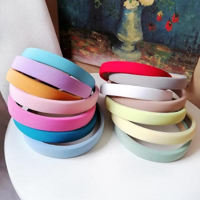 China High Quality Fashion Personality Solid Macaron Sponge Color Alice The Great Wide Hair Circle Women Headbands Headband for sale