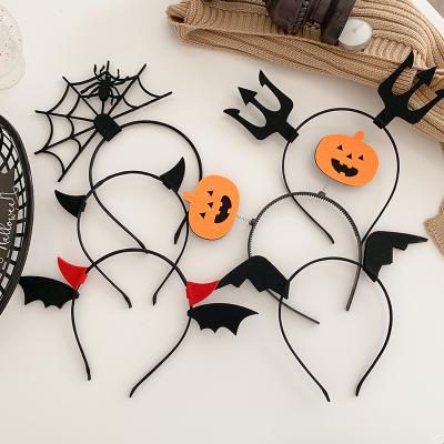 China 2021 Party Halloween Headband Costume Hair Circle Cartoon Hair Accessories Pumpkin Bat Spider Headbands for sale