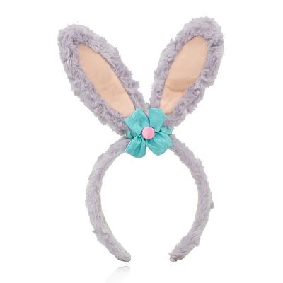 China 2021 New Fashion Cute Bunny Ears Bunny Plush Make Up Party Hair Accessories Baby Hair Bands for sale