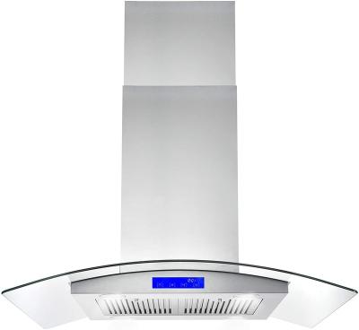 China Household LED Lighting Permanent Filter Stainless Steel Island Range Hood Kitchen for sale