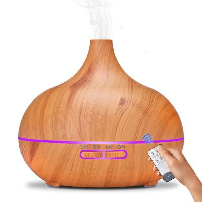 China 400ml 7 Deep Wooden Ambient Light Wood Grain Settings Oil Aroma Diffuser Humidifier for sale