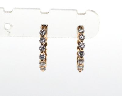 China FASHIONABLE Design 18K Yellow Gold Classic Diamond Small Hoop Earring For Engagement Wedding Female for sale