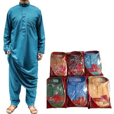 China Factory Wholesale OEM Two Piece Pants Set Turkish Muslim Abaya Men Jilbab Long Robe Set NKL2102-065 Muslim Robe Set for sale