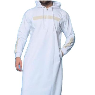 China Fashionable islamic clothing muslim thobe men long sleeve hooded letter printed long dress abaya islamic abaya Islam NKL2102-103 for sale