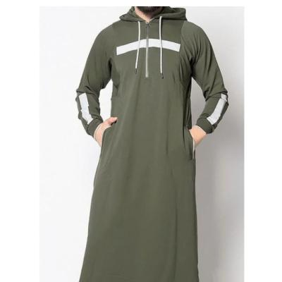 China New casual islamic clothing letter printed muslim thobe hoodies sleeve long abaya islam robe NKL2102-103 islamic abaya for sale