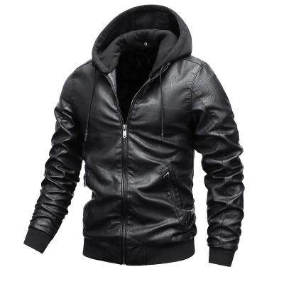 China New Design Solid Color Breathable Casual Motorcycle Pocket Winter Leather Bomber Jacket For Men for sale