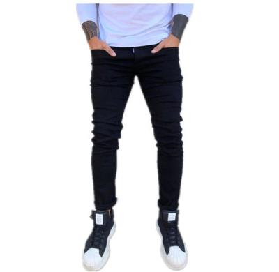 China New Breathable Slim Fit Feet Pants Casual Black Mid Waist Pencil Pants Drops Plus Size Mens Jeans Pants for sale