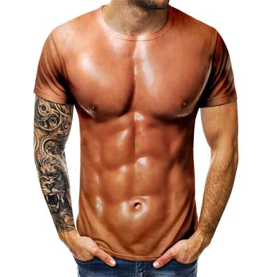 China Anti-Wrinkle Summer Muscle Mens Tee Hot Selling Crazy T-Shirts 3d Printed T-shirt for sale