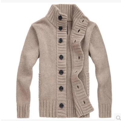 China Korean Anti-wrinkle cardigan knitwear stand collar sweaters for boys winter clothes for men sweater custom for sale