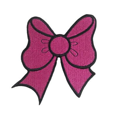 China Outdoor Iron Embroidered 3D Cartoon Bowknot Iron On Patch for sale