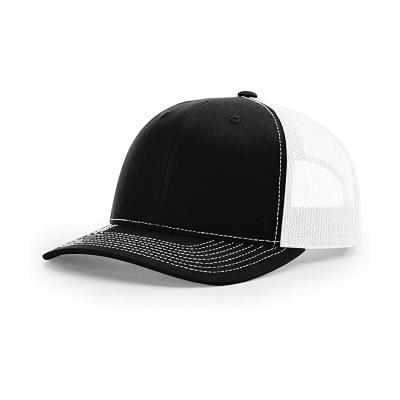 China Wholesale Custom High Quality Patch JOINT Logo 5 Panel Black Cotton Twill Embroidery Trucker Mesh Hat for sale