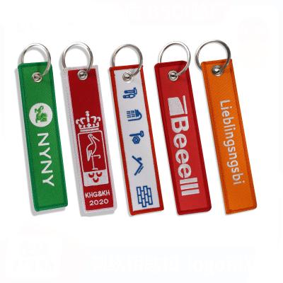 China High Quality Custom Made Promotion Gift Embroidery Double Side Cloth Key Chain / Keytag / Key Chain for sale