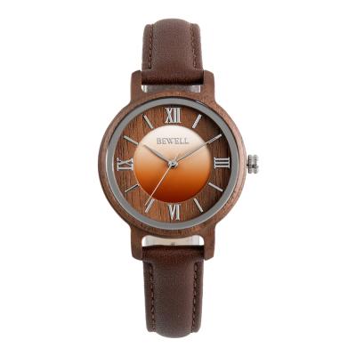 China New Arrival Non-Specific Cheap Wooden Strap Watch Wooden Leather Band Wrist Watch For Women for sale