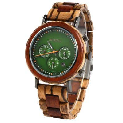 China Hot Selling Water Resistant Wooden Watch Engraved Bewell Wooden Watch For Men for sale