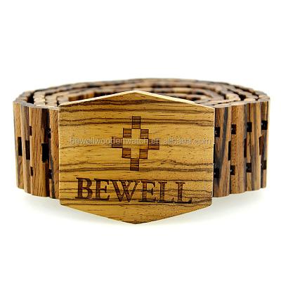 China New Arrive New Trend 100% Products Zebra Wood Belt Natural Wood Material Wood Belt for sale