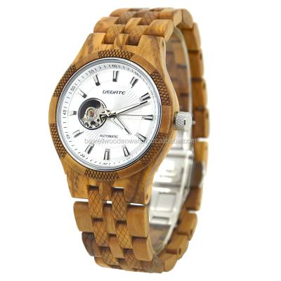 China DIVER Luxury Mechanical Watch Wooden Skeleton Automatic Mechanical Men Watch for sale