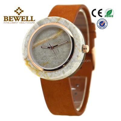 China Power Reserve Limited Edition Luxury Men Watch Wooden Marble Back Genuine Leather Strap Watch for sale