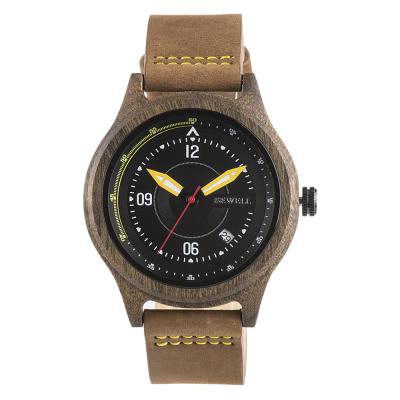 China Non-Specific Brand Chinese Sports Supplier Wooden Watches With Leather Strap For Men for sale