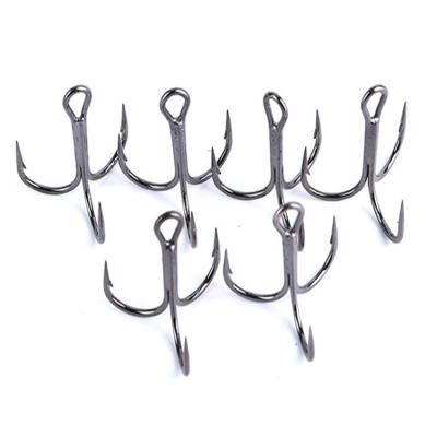 China Norwegian Mustad Round Bottom 1 Times Stronger Three Prong Hook TR78NP-BN Road Sea Fishing Triple Hooks Three Prongs for sale