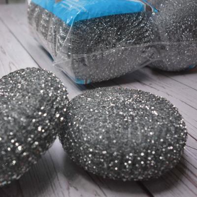 China Viable 13G OPP Mesh Scrubber Stainless Steel Mesh Scrubber Galvanized Wire Mesh Metal Silver Scrubber for sale