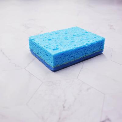 China Durable Sponge Durable Protective Nylon Polyester Sponge Scrubber For Kitchen for sale