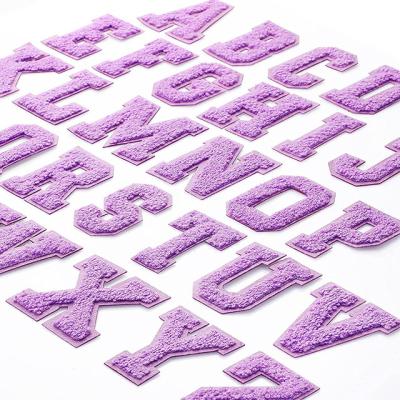 China Other Letters Alphabet Chenille Embroidered Badge Sew On Jeans Wear Accessories Decoration for sale