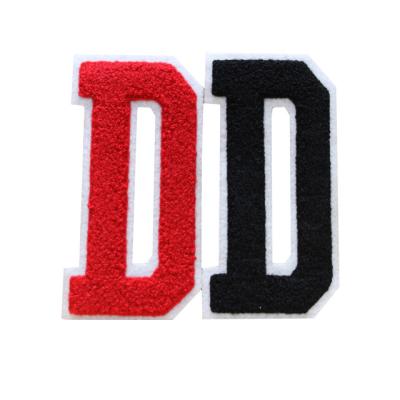 China Chenille Ventralex Large Character Designs Letter Iron On Embroidered Chenille Patches Custom Logo for sale