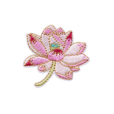 China Hot Sales Felt Cloth Colorful All Kinds Of Flowers Embroidered Self Adhesive Badge for sale