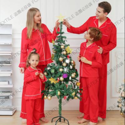 China Fung F1004 100%Cotton Breathable Red Family Christmas Pajamas Ready To Ship! More than 18 sizes for sale