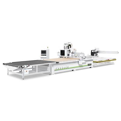 China SAMACH Hotels 1325 Fully Automatic CNC Router High Precision Furniture Production Plywood Nesting CNC Router Line for sale