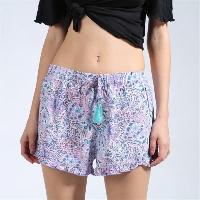 China New Arrival QUICK DRY Personality Printed Drawstring High Waist Loose Women's Shorts Love Home Casual Shorts for sale