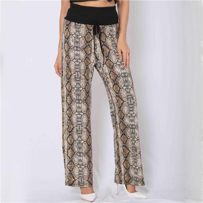 China New Home-printed Pants Ladies Breathable Leopard Print Best-Selling Comfortable Casual Wide-Leg Pants Trousers for sale