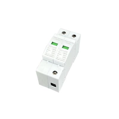 China DC SPD 2P 600V 800V 1000V 20KA~40KA Solar Outdoor Sun Rail Power Protection Device Surge Protector Electronic Equipment for sale